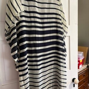 Coldwater Creek Striped Flow Arms Woman’s Dress Blue & White